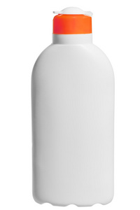 在白色背景上的白色的化妆品瓶