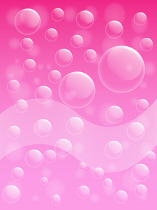 气泡在粉红色的背景上