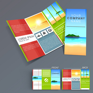 专业商务三折页传单模板 企业宣传册或封面设计，可用于出版 打印和演示文稿