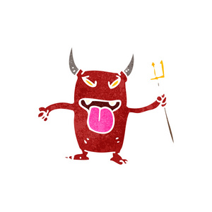 小恶魔表情包复古卡通小恶魔照片