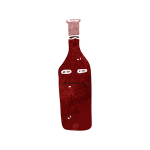 复古卡通葡萄酒瓶