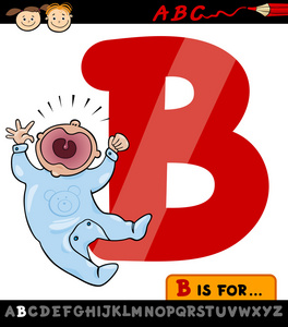 字母 b 婴儿卡通插画