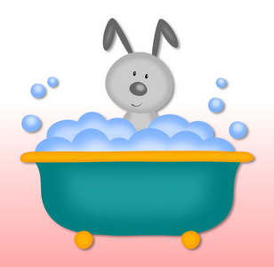 小兔子使洗澡时间