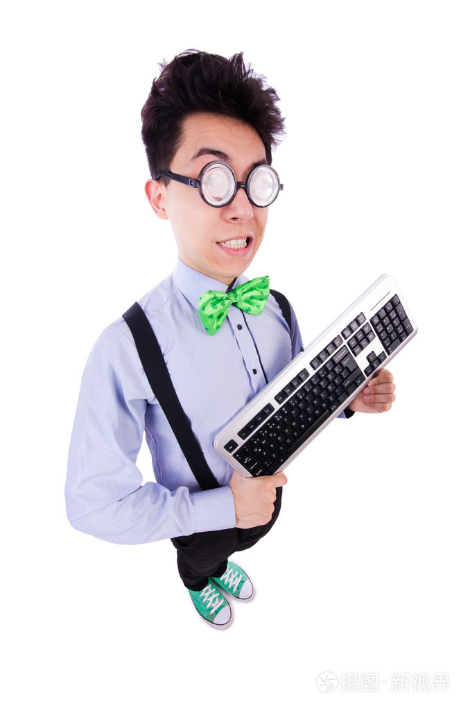 在有趣的概念计算机 geek 书呆子照片-正版商用图片1cv8ok-摄图新视界
