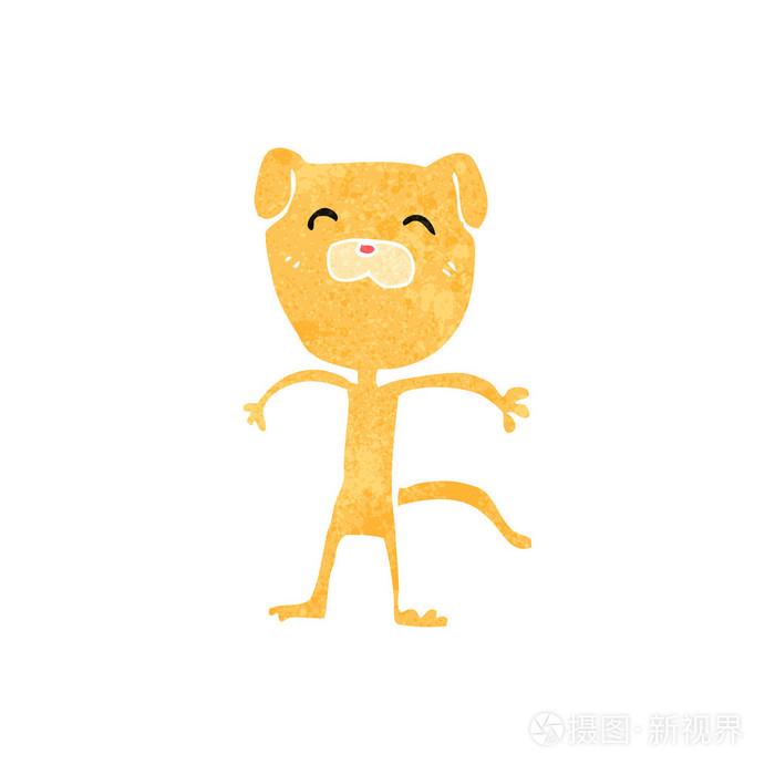 复古卡通皮包骨头的小狗