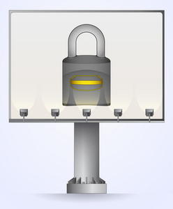 广告牌载体构建安全挂锁图片