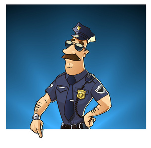 手绘警察图片