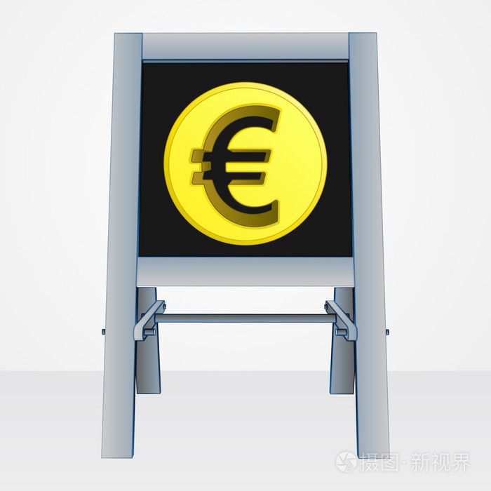 欧元硬币画架板矢量
