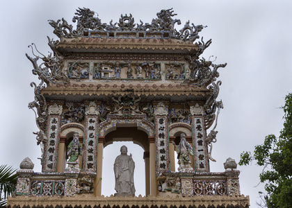 装饰荣市 tranh pagode 在入口处我芹苴，湄公河德