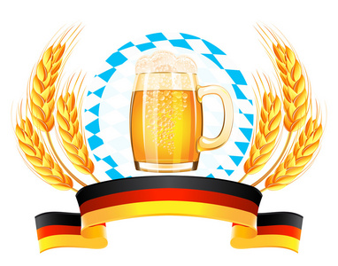 慕尼黑啤酒节横幅与小麦的耳朵