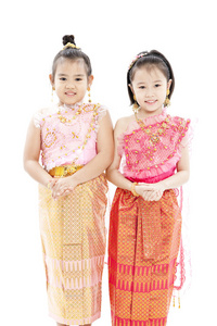 两个有吸引力小泰国女孩的肖像