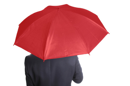 商人举行红伞