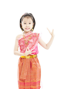 微笑的泰国小女孩的肖像