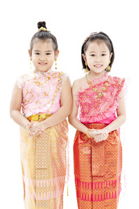 两个有吸引力小泰国女孩的肖像