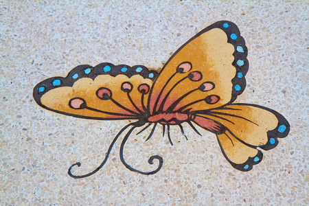 蝴蝶在中国寺庙墙上的画