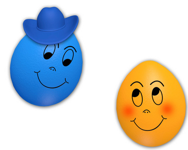 广告,平面设计矢量的绿色背景上的空间复活节销售背景与卡通微笑鸡蛋