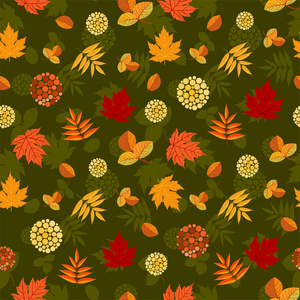 与秋天的树叶茂盛无缝模式