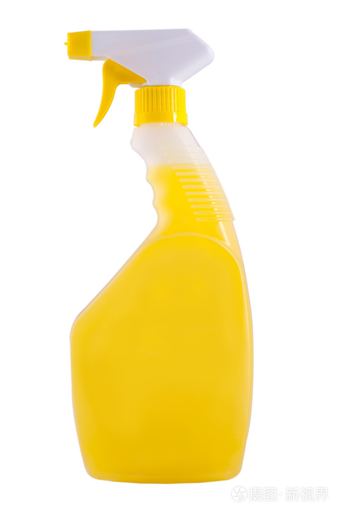 在白色背景上的洗涤剂清洁剂冲洗瓶照片-正版商用图片1cweac-摄图新视