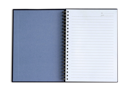 在白色背景上的空白笔记本