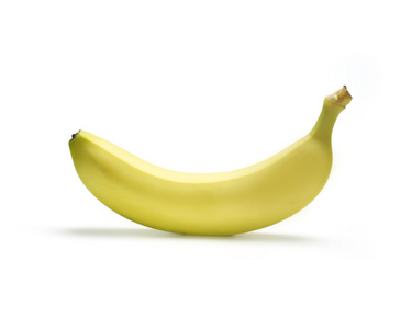 孤立与阴影在白色背景上的单个香蕉