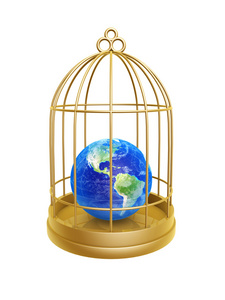 金色鸟笼和地球