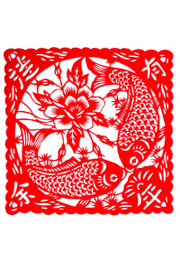 窗花剪纸鱼图片