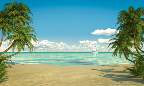 田园诗般的加勒比海海滩查看副本空间