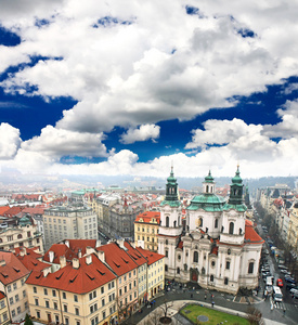 布拉格的老城广场鸟瞰图