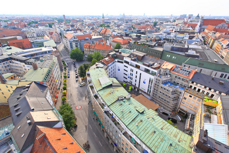 慕尼黑市中心的鸟瞰图