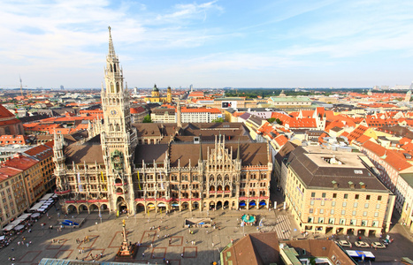 慕尼黑市中心的鸟瞰图