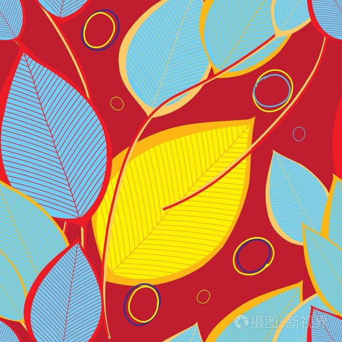 抽象树叶无缝图案背景