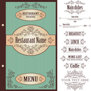 餐厅菜单设计模板矢量