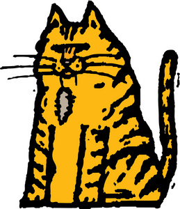 猫的木刻插图
