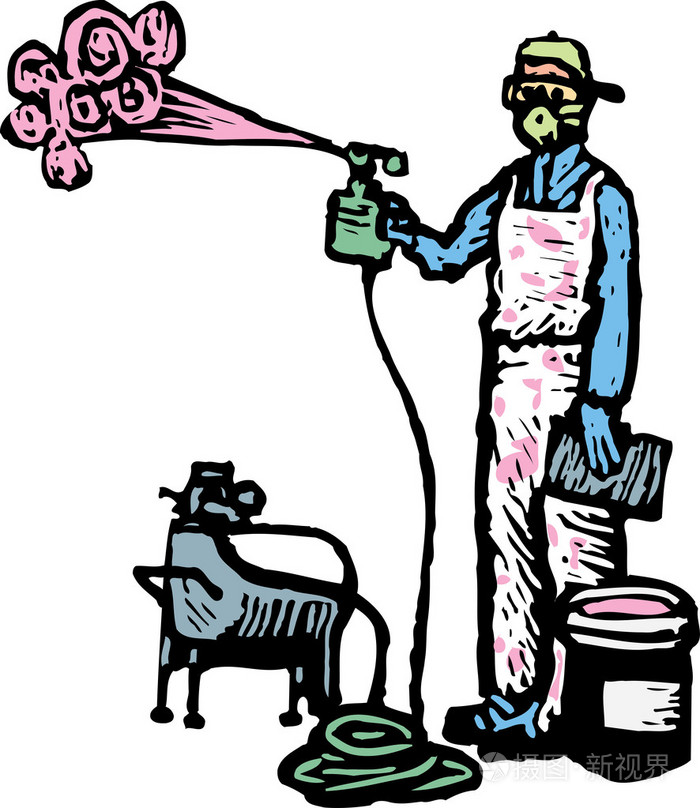 喷涂油漆的房子画家