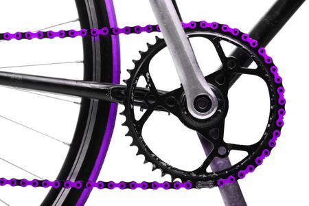紫色自行车链条