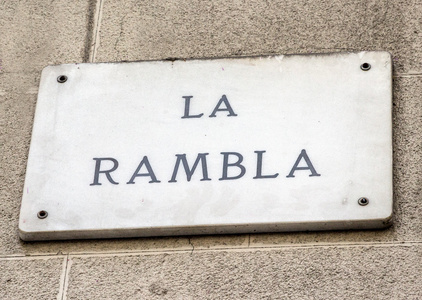 巴塞罗那地标la rambla 大街标志