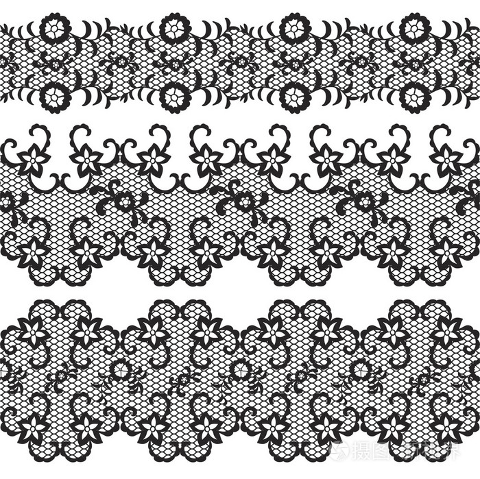 漂亮的蕾丝矢量修剪一套插画-正版商用图片1cxdzm-摄图新视界