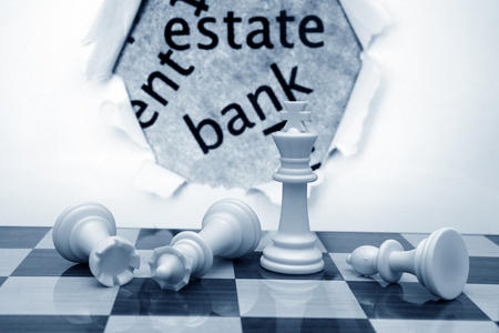 国际象棋和银行的概念图片