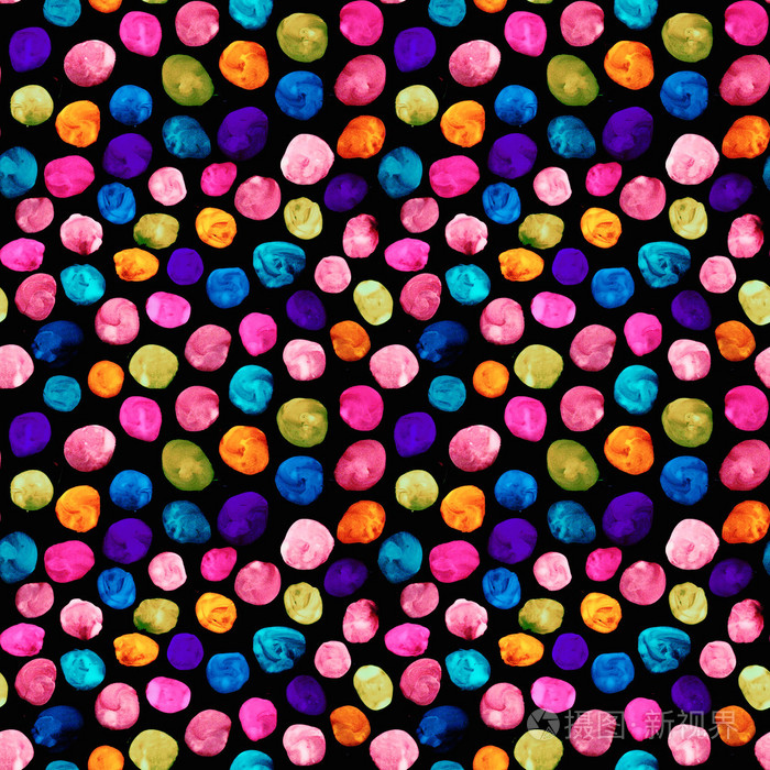多彩水彩圆点图案