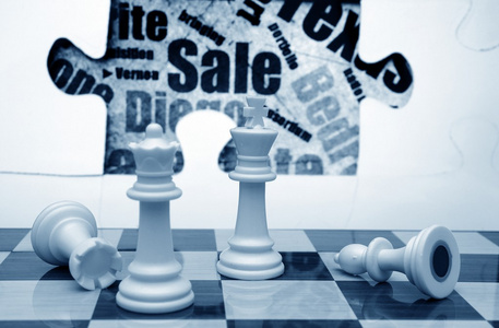 出售和国际象棋的概念
