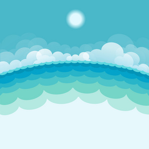 自然海景背景与海 sun.vector 图