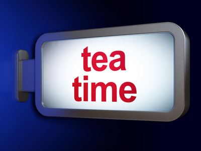 时间轴概念 下午茶时间上广告牌背景