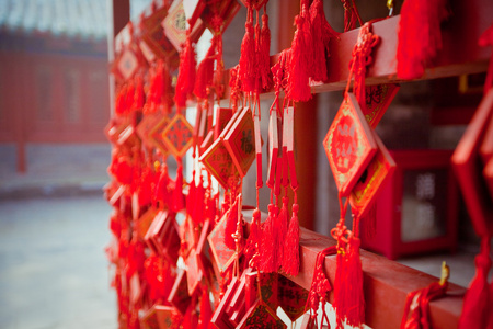 希望在北京的佛教寺庙中的卡