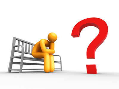 担心的商人无聊的标志问题照片