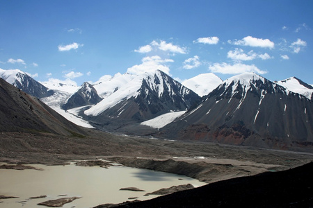 吉尔吉斯斯坦是 ak shyrak 地区，天山山脉，