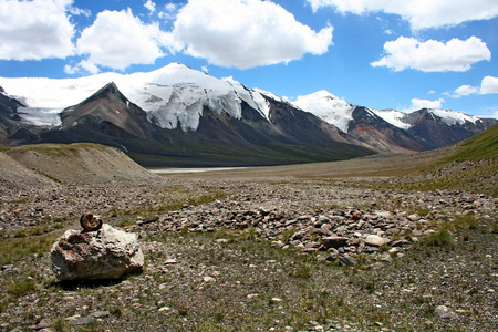吉尔吉斯斯坦是 ak shyrak 地区，天山山脉，