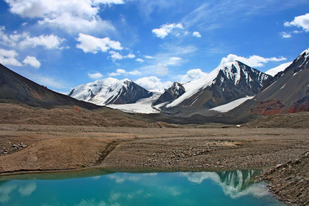 吉尔吉斯斯坦是 ak shyrak 地区，天山山脉，