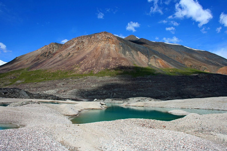 吉尔吉斯斯坦是 ak shyrak 地区，天山山脉，