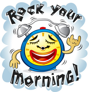 矢量插画的搞笑闹钟照片