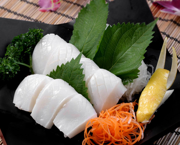 日本食品寿司套墨鱼设计照片